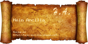 Hein Ancilla névjegykártya